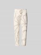 Juvia Slim Fit Stoffhose mit elastischem Bund in Ecru, Größe L