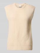 ICHI Pullunder mit gerippten Abschlüssen Modell 'PROVOKE' in Offwhite,...