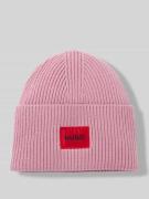 HUGO Mütze aus Schurwoll-Mix Modell 'SAFFA' in Mauve, Größe 1