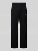 CHAMPION Straight Fit Sweatpants mit Label-Stitching in Black, Größe S