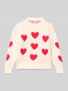 Only Loose Fit Strickpullover mit Allover-Muster Modell 'NAJA' in Ecru...