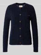Gant Strickjacke mit Zopfmuster und Label-Stitching in Dunkelblau, Grö...