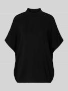 More & More Strickshirt aus Viskose-Mix mit Stehkragen in Black, Größe...