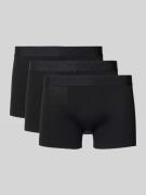 BOSS Slim Fit Trunks aus Baumwoll-Mix im 3er-Pack in Black, Größe L