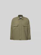 Wood Wood Hemdjacke mit Brusttaschen in Kitt, Größe L