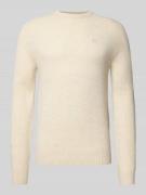 MCNEAL Regular Fit Strickpullover aus reiner Wolle in Kitt Melange, Gr...
