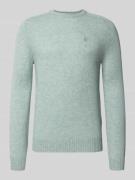 MCNEAL Regular Fit Strickpullover aus reiner Wolle in Helltuerkis Mela...