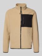 Blend Sweatjacke mit Stehkragen in Beige, Größe 3XL