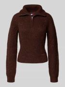 Tommy Jeans Regular Fit Troyer mit Woll-Anteil Modell 'NEP' in Dunkelb...