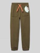 Blue Seven Regular Fit Sweatpants mit Pattentaschen in Oliv, Größe 110