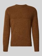 Brax Strickpullover mit gerippten Abschlüssen Modell 'RICK' in Camel, ...