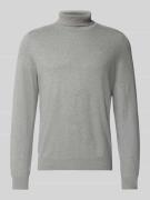 Lerros Rollkragenpullover mit Label-Stitching in Hellgrau, Größe L