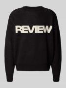 REVIEW Strickpullover mit Rundhalsausschnitt in Black, Größe L