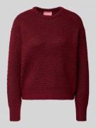 JJXX Strickpullover mit gerippten Abschlüssen Modell 'MILLY' in Bordea...