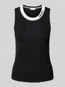 LIU JO SPORT Tanktop mit Strukturmuster in Black, Größe M