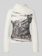 Marc Cain Strickpullover mit Stehkragen in Offwhite, Größe 34