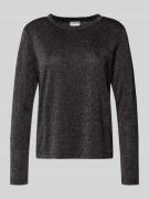 Jake*s Casual Longsleeve mit Rundhalsausschnitt in Black, Größe L
