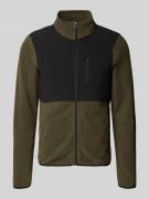 Blend Fleecejacke mit Reißverschlusstaschen Modell 'MARIO' in Oliv, Gr...