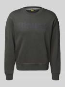 Blauer Usa Sweatshirt mit Label-Print Modell 'Crosby' in Graphit, Größ...