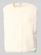 Jake*s Casual Weste aus Teddyfell mit Eingrifftaschen in Ecru, Größe S