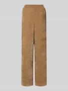 Jake*s Casual Samthose mit elastischem Bund in Camel, Größe 34