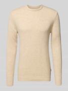 Blend Strickpullover mit gerippten Abschlüssen Modell 'BRANKO' in Beig...