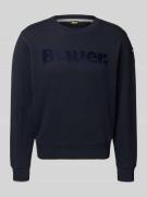 Blauer Usa Sweatshirt mit Label-Print Modell 'Crosby' in Marine, Größe...