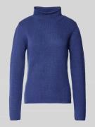 Fynch-Hatton Strickpullover aus Lanawolle mit Stehkragen in Marine, Gr...