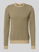 Blend Strickpullover mit gerippten Abschlüssen Modell 'BALEN' in Beige...
