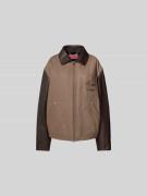 Kenzo Regular Fit Jacke aus Schurwoll-Mix in Taupe, Größe M