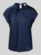 Neo Noir Blusenshirt mit Stehkragen in Dunkelblau, Größe 34