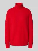 Jake*s Casual Strickpullover mit Stehkragen in Kirsche, Größe XL