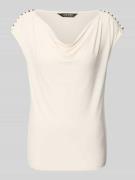 Lauren Ralph Lauren T-Shirt mit Wasserfall-Ausschnitt in Offwhite, Grö...