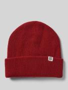 MSCH Copenhagen Beanie aus Wolle mit Label-Patch in Bordeaux, Größe 1