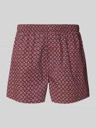 Hanro Boxershorts mit Zierknopf in Bordeaux, Größe L