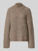 Jake*s Casual Strickpullover mit Stehkragen in Oliv, Größe L