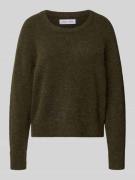 Samsøe Samsøe Strickpullover aus Woll-Mix mit Rundhalsausschnitt in Ol...