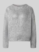 Rich & Royal Strickpullover mit Rundhalsausschnitt in Silber, Größe L