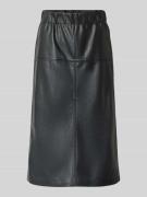 Rich & Royal Midirock in Leder-Optik mit Gehschlitz in Black, Größe 36