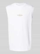 Calvin Klein Jeans Top mit Label-Stitching in Offwhite, Größe L