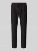 BOSS Green Relaxed Fit Bundfaltenhose mit elastischem Bund in Black, G...