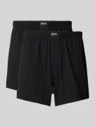 BOSS Regular Fit Boxershorts aus Baumwoll-Mix im 2er-Pack in Black, Gr...