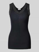 Hanro Tanktop mit Spitzenbesatz in Black, Größe M