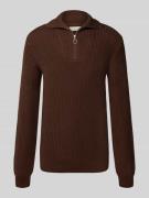 Blend Troyer mit Label-Detail Modell 'DENO' in Mittelbraun, Größe 3XL