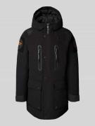 SAVE THE DUCK Parka mit Logo-Patch Modell 'Kailash' in Black, Größe L