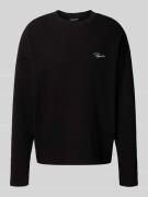 Pegador Longsleeve mit Logo-Stitching in Black, Größe L