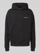 Pegador Oversized Hoodie mit Logo-Stitching und Känguru-Tasche in Blac...
