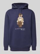 Polo Ralph Lauren Hoodie mit Motiv-Print in Rauchblau, Größe L