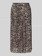 ZABAIONE Midirock mit Plisseefalten in Mittelbraun, Größe L