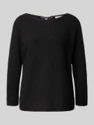comma Strickpullover mit U-Boot-Ausschnitt in Black, Größe 40